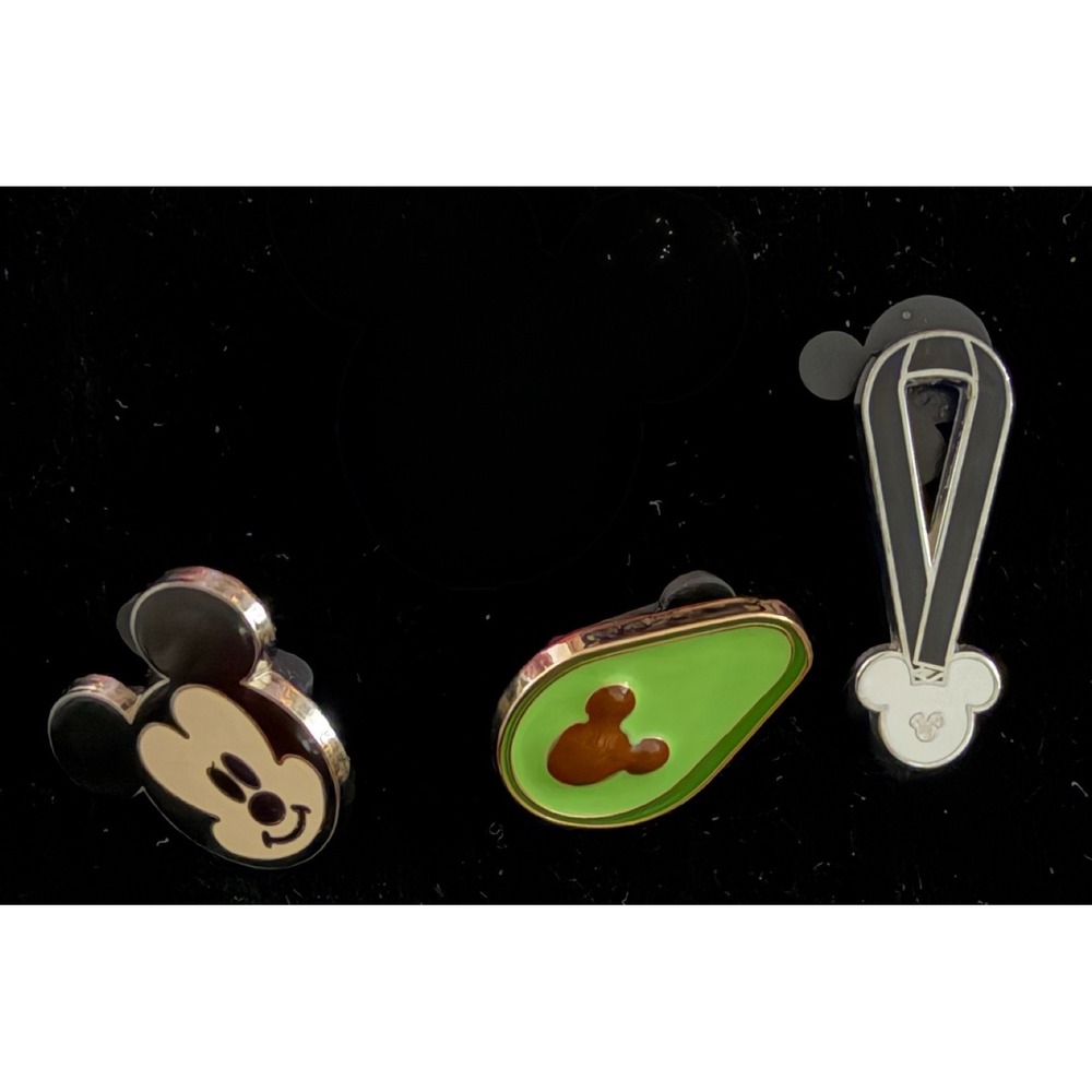 Disney Mickey Mouse Enamel Pin Lot 3pc Avocado Cute Characters Lanyard Trading
